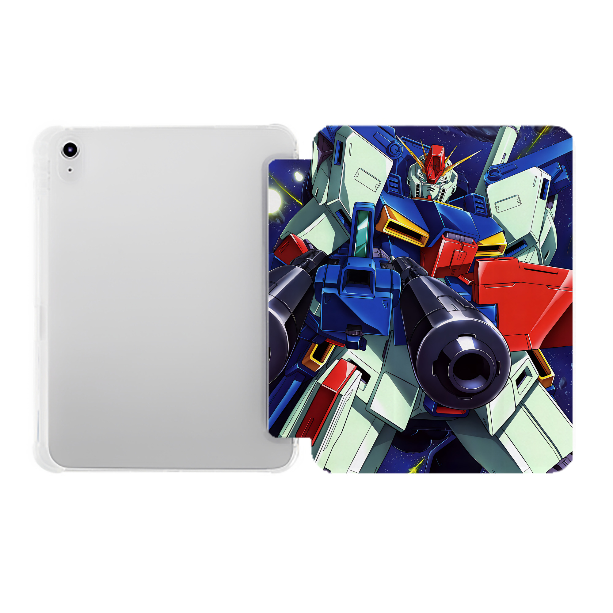（画像用） 機動戦士ガンダム Mobile Suit Gundam IPad ケース ペン収納付き 三つ折りスタンド PUレザー×シリコン 対応機種9.5/10.5/10.9インチ